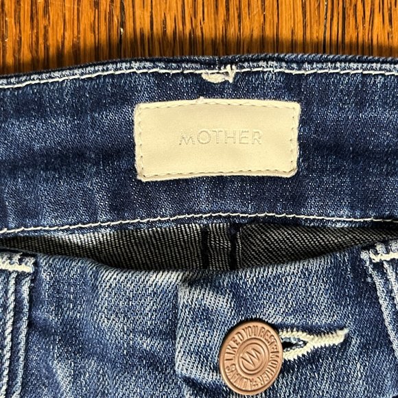 MOTHER Women's Straight Leg Jeans - Dark Blue - Picture 3 of 9